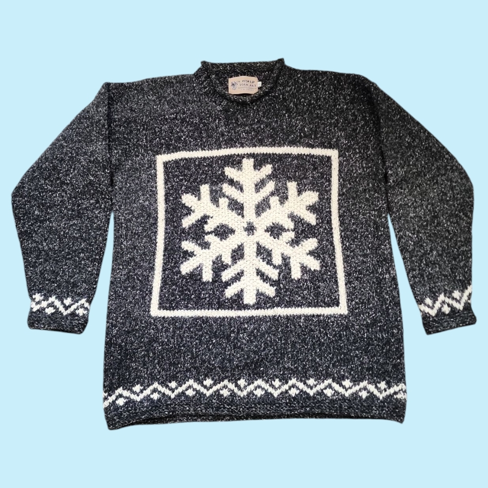 Wool Cotton Snowflake Sweater